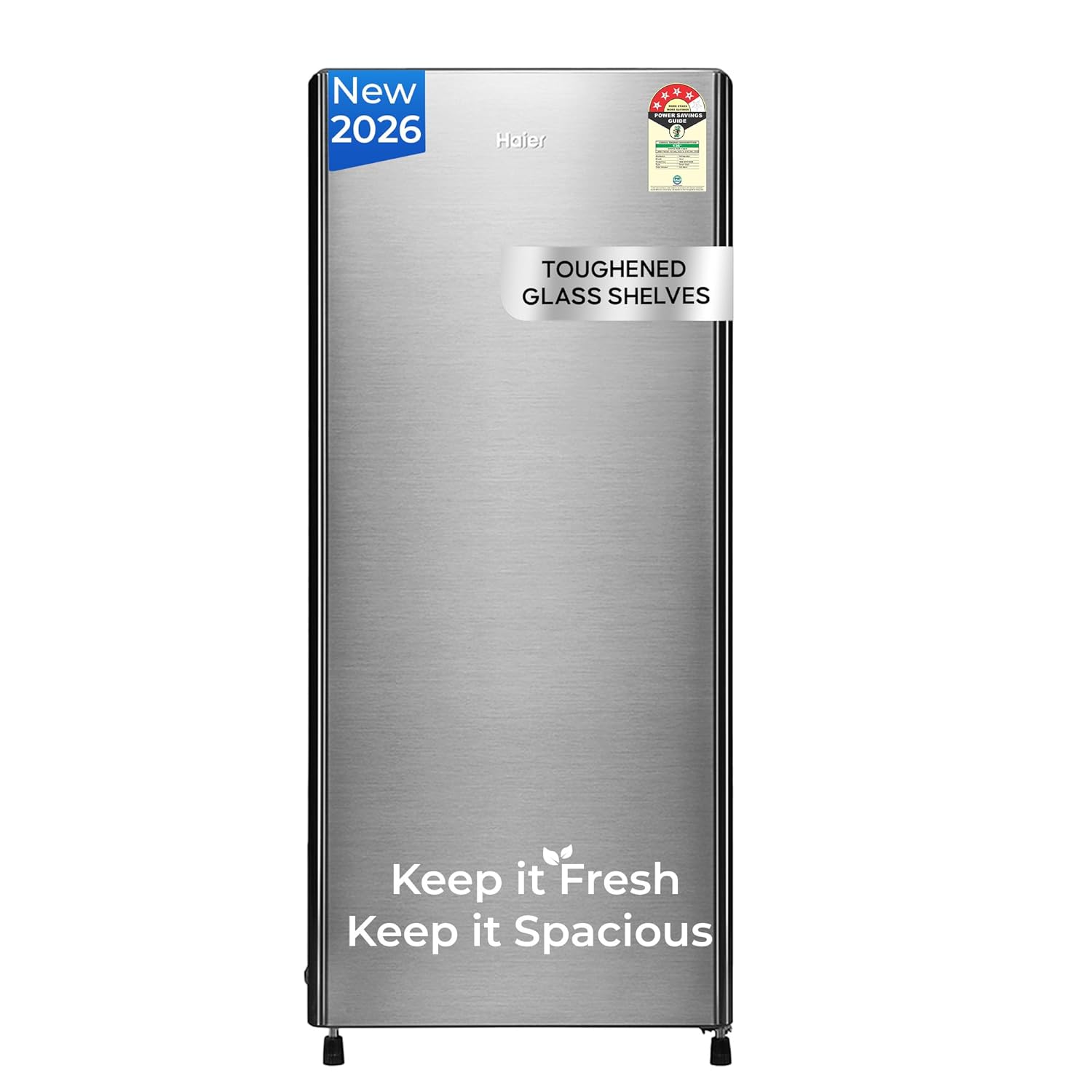 Haier 190 L 4 Star Direct Cool Single Door Refrigerator, (HED-204TDSA-N, Dazzle Steel, 2026 Model)
