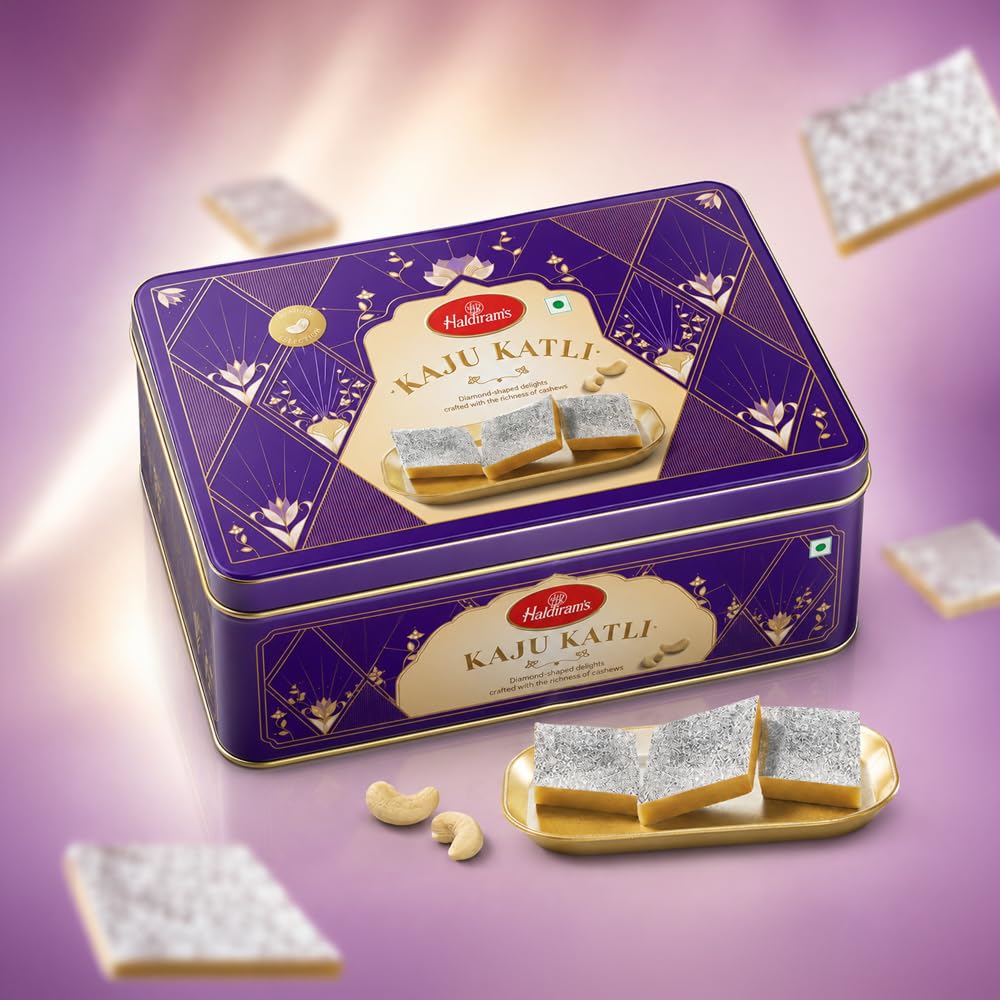 Haldiram's Premium Kaju Katli Tin Sweets Gift Pack 400g