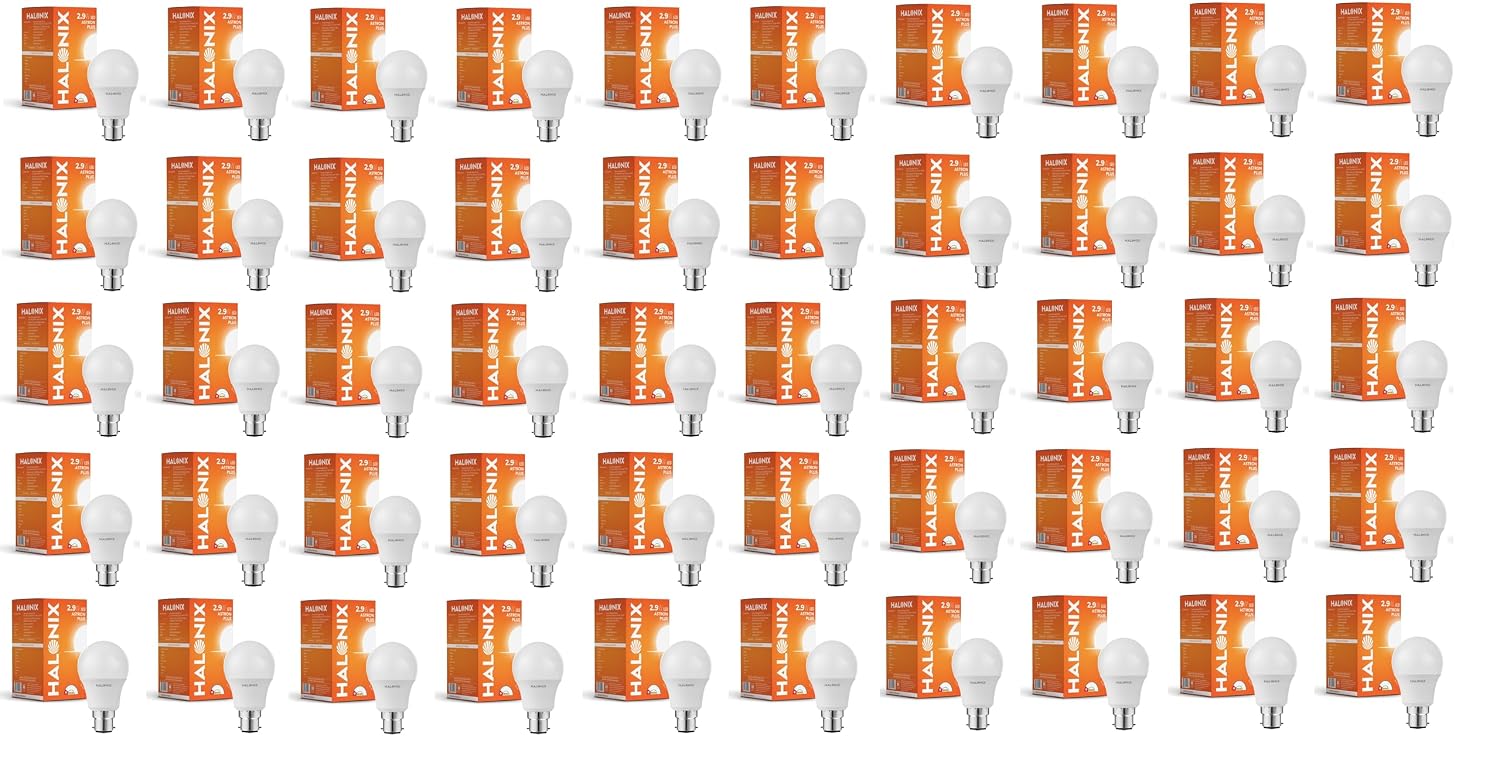 Halonix 2.9W B22 LED Cool White Bulb, Pack of 50