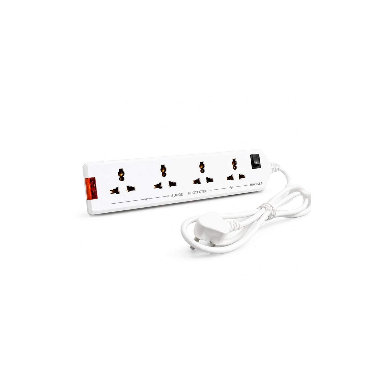 Havells 4 Way Extension Board With Surge & Spike Protection|For Power Requirements