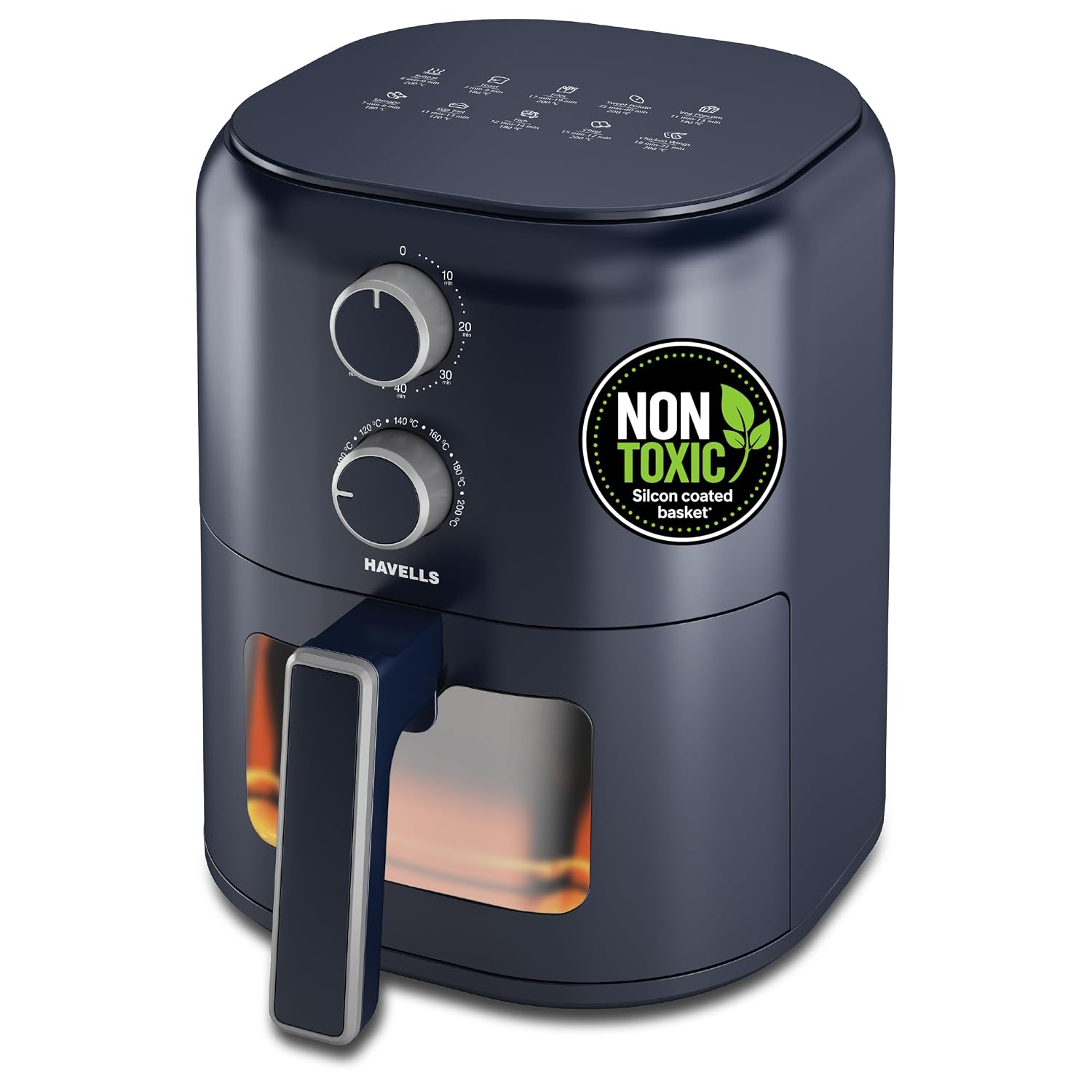 Havells Prolife Brio Air Fryer 4.2 L| Aero Crisp Technology for Air Circulation| See Through Window| Non-Stick Silicon C