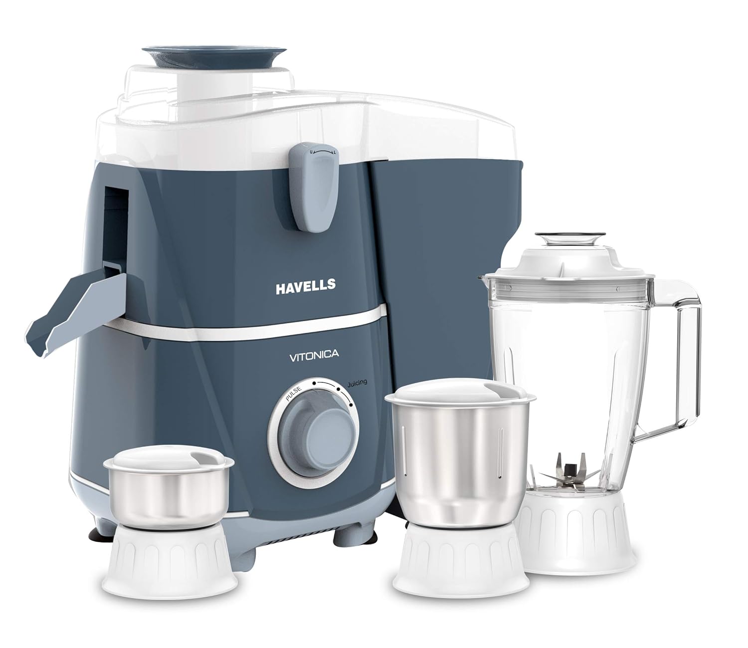 Havells Vitonica 500W Juicer Mixer Grinder 3 Stainless Steel Jars | (White & Light Blue) [Rs. 490 Coupon]