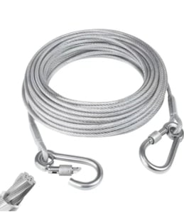 Heavy Duty Clothes Drying Rope 5 Meter with Hooks | Strong Steel Clothesline Wire | Rust Resistant & Durable | Ideal for