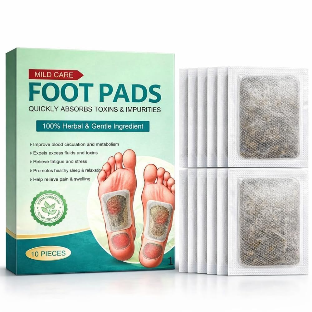 Herbal Detox Foot Patches with Bamboo Vinegar & Acupoint Technology (10 Pieces)
