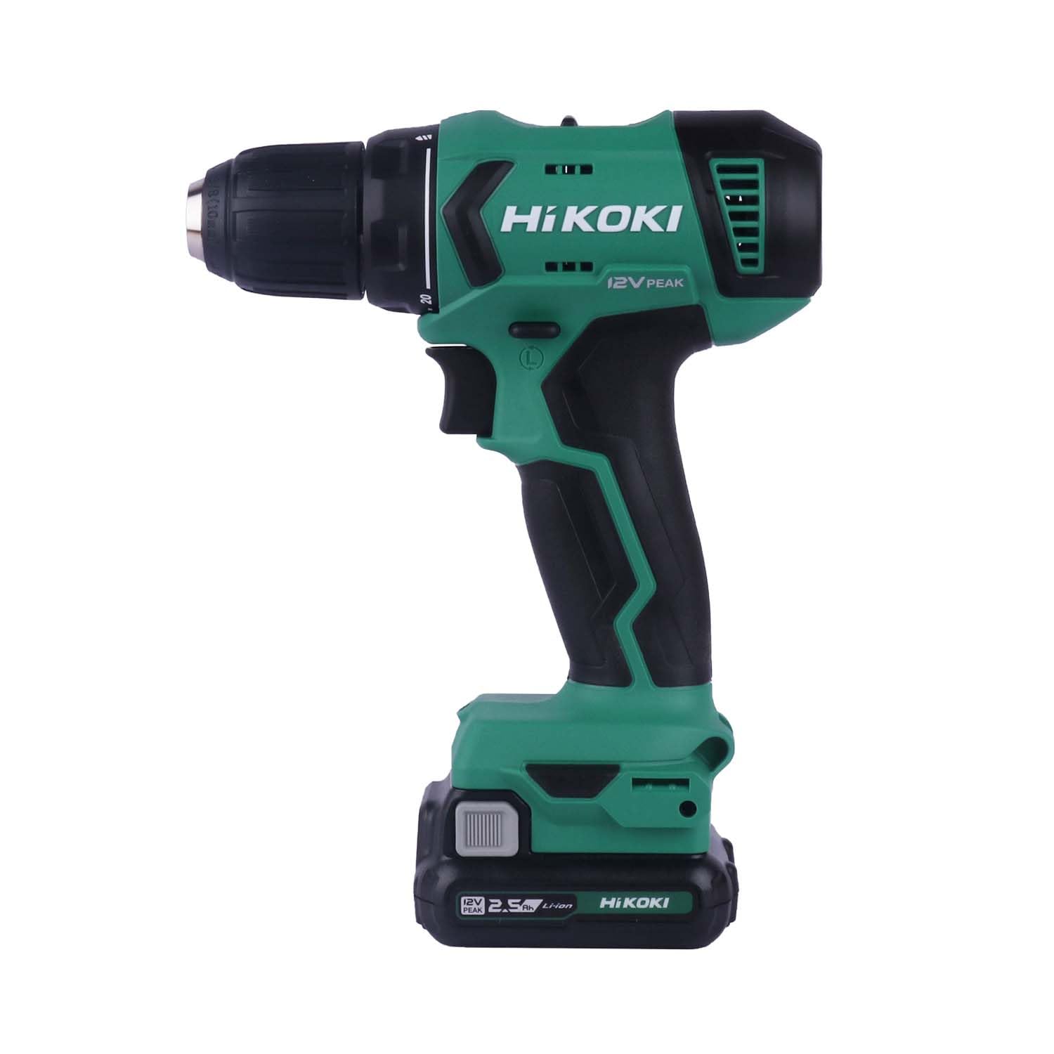 HIKOKI Ds12Dasfz- Cordless Driver Drill, 12V Peak With 10Mm Drill Chuck, 1400 Rpm And 38 Nm Tightening Torque, 6Mm Hex B