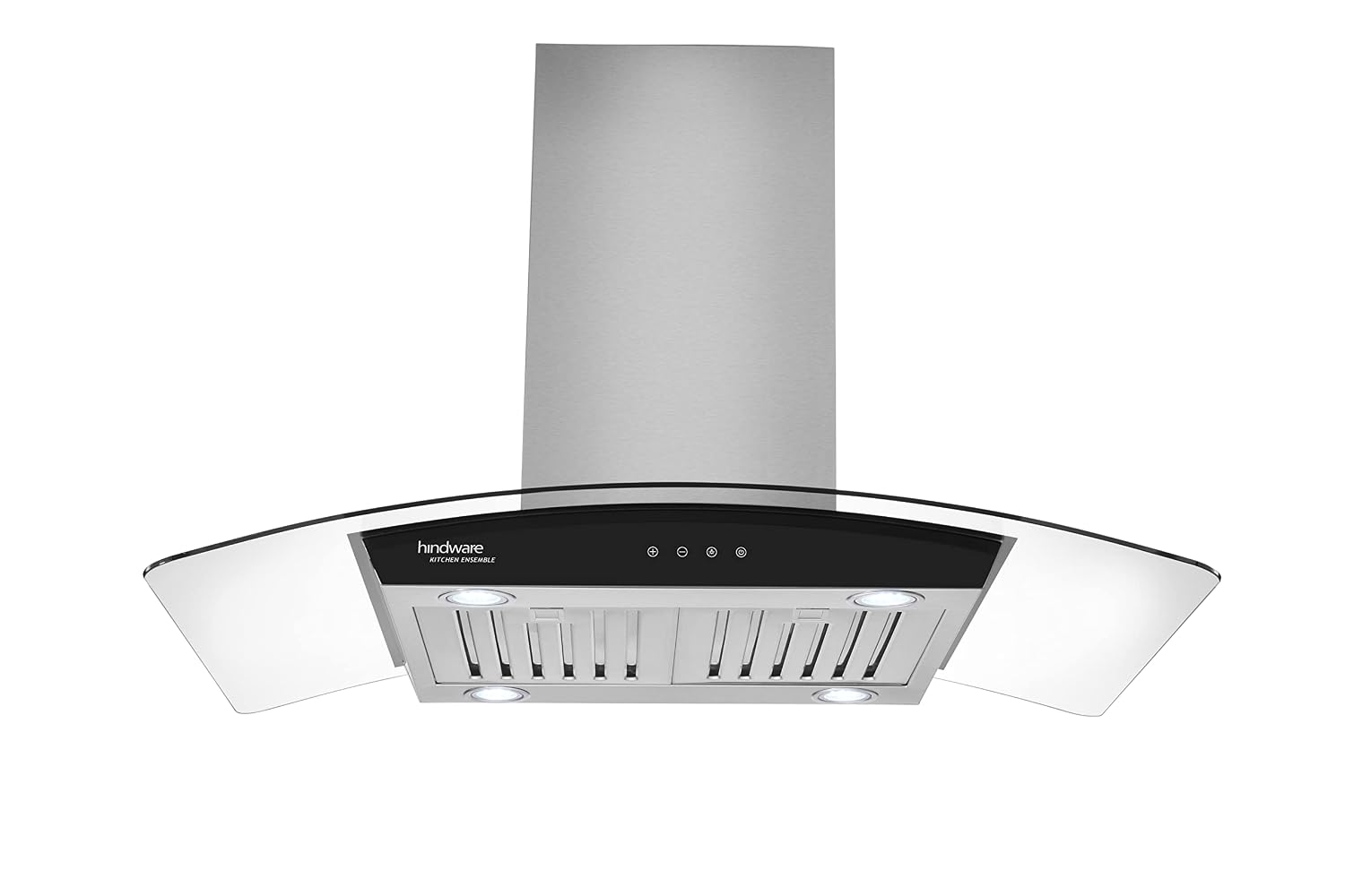 Hindware Smart Appliances | Celia Plus Dx 90 cm 1250 m³/hr Auto Clean Chimney with Push Button feature (Curved Chimney)