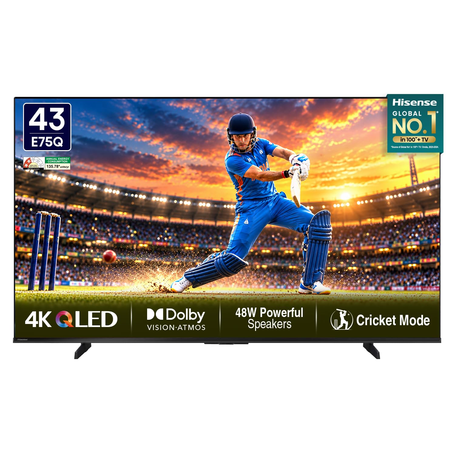 Hisense 108 cm (43 Inches) 4K Ultra HD Smart Hi-QLED TV | 48W Speakers