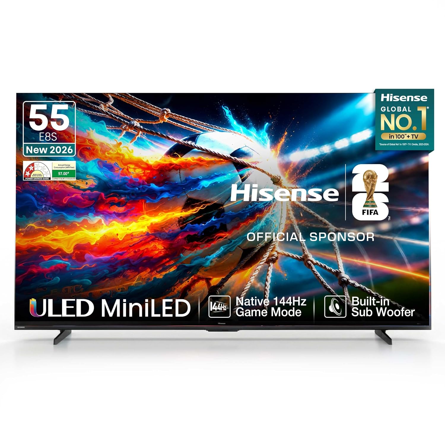 Hisense 139 cm (55 inches) E8S Series ULED MiniLED Smart TV 55E8S (Black)