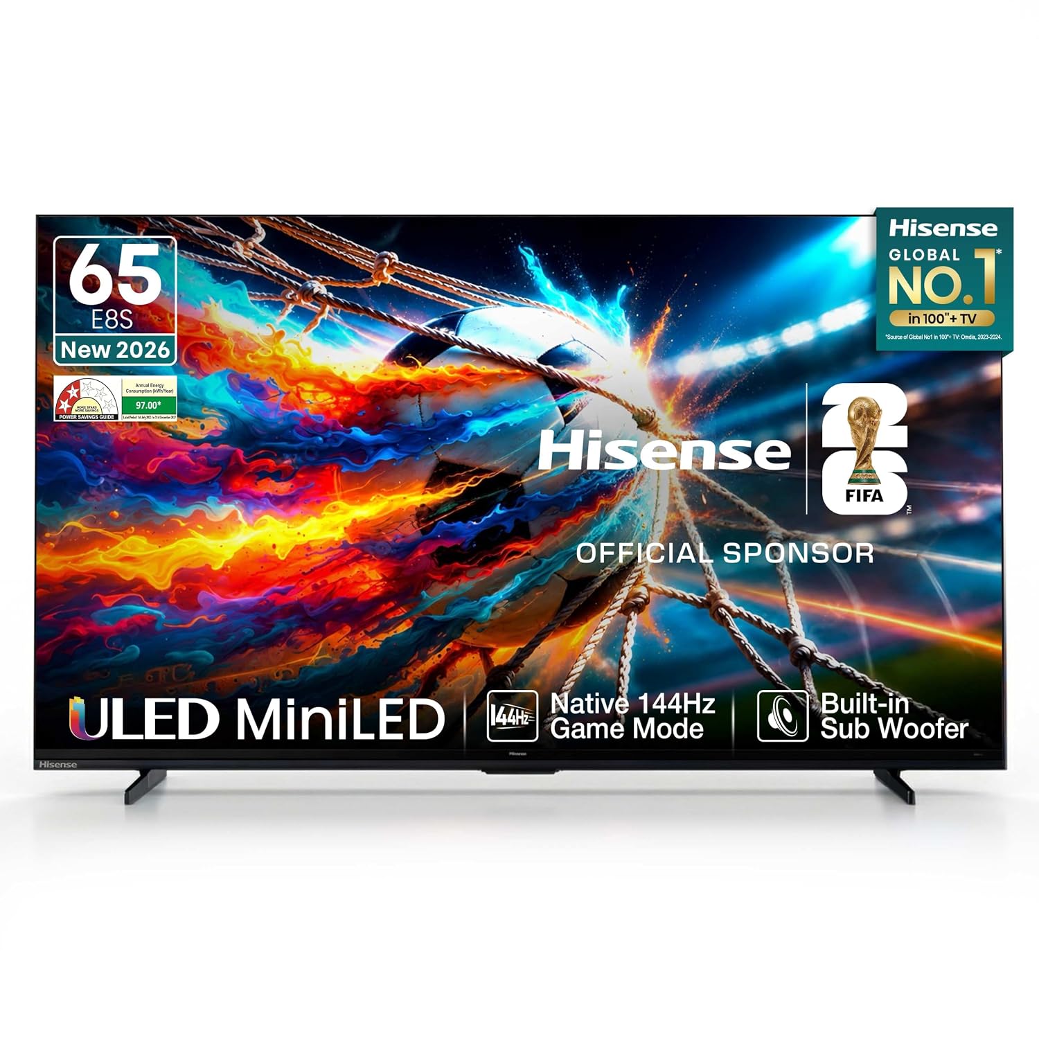 Hisense 164 cm (65 inches) E8S Series ULED MiniLED Smart TV 65E8S (Black)