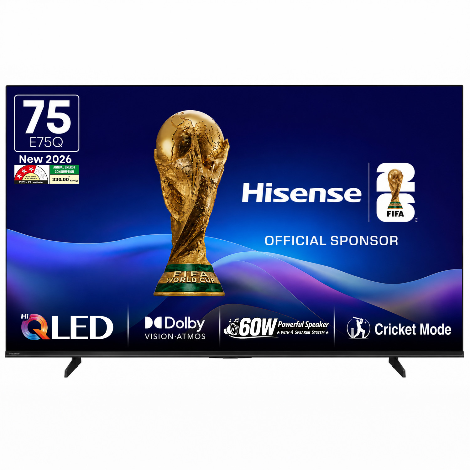 Hisense E75Q 188.5 cm (75 inch) QLED Ultra HD (4K) Smart VIDAA TV (75E75Q)
