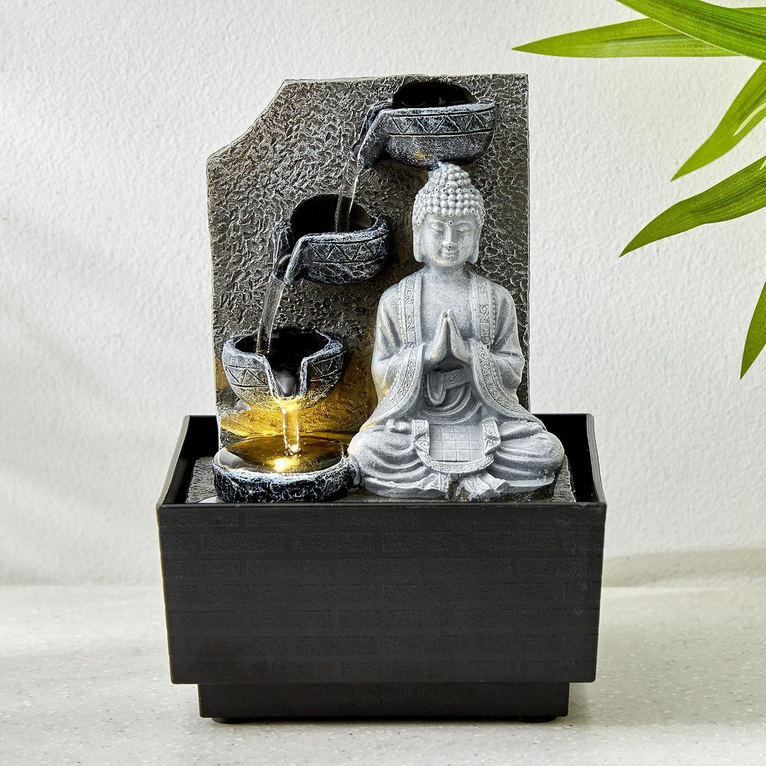 Home Centre Alpine Carnival Polyresin Buddha Water Fountain - 12.7x12.3x18.2cm [Apply 20% coupon]