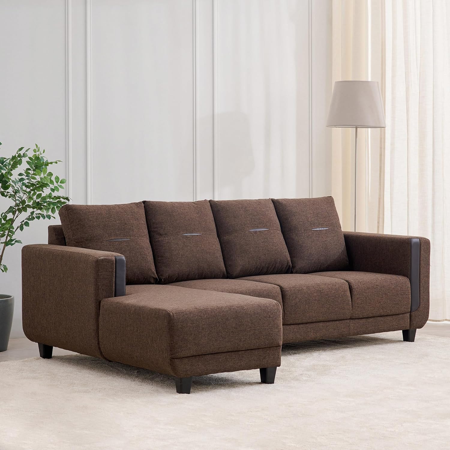 Home Centre | Helios Emily 3-Seater Fabric Sofa | Sofa for Living Room