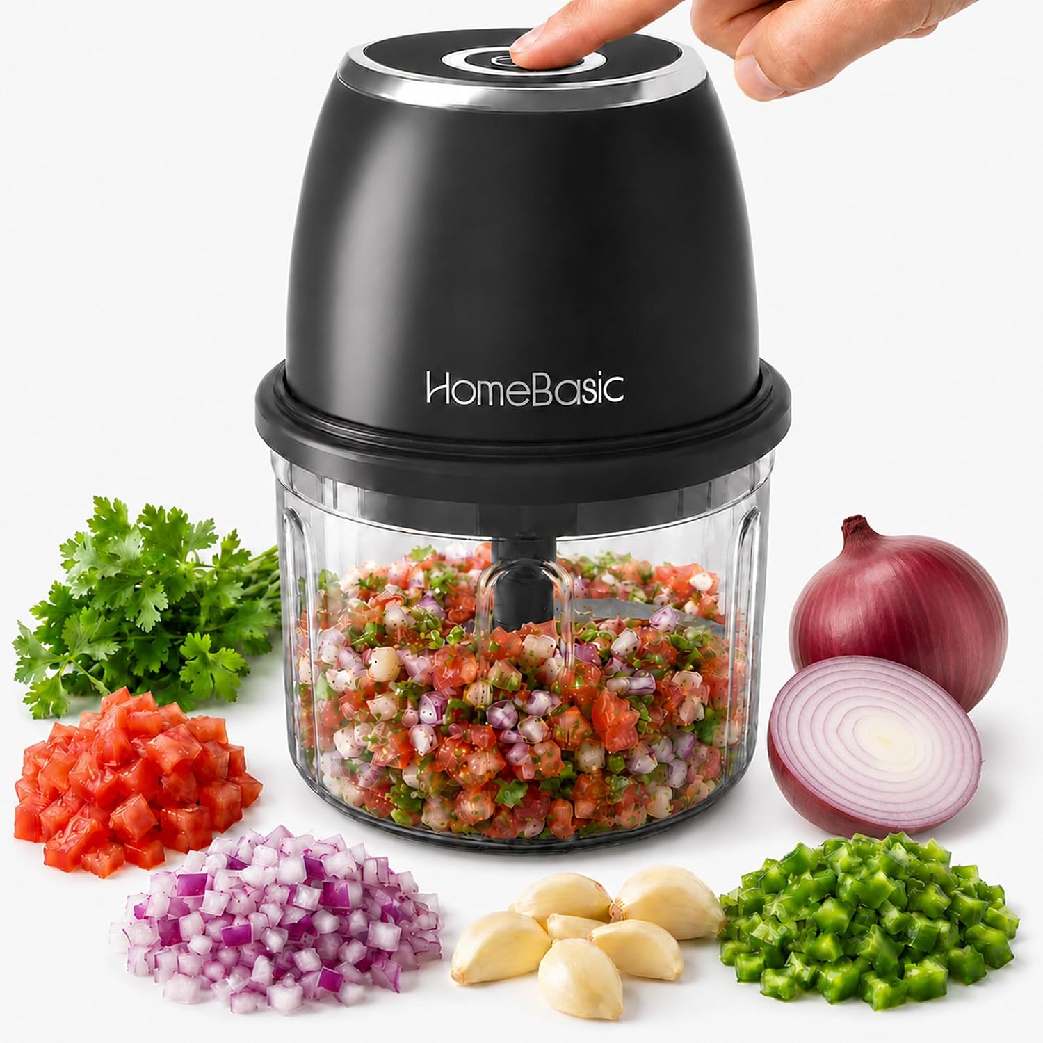 HOMEBASIC Cordless Electric Mini Chopper 350ml @ Rs. 676 | 6% Coupon | 52% OFF on Rs. 1,499 MRP!