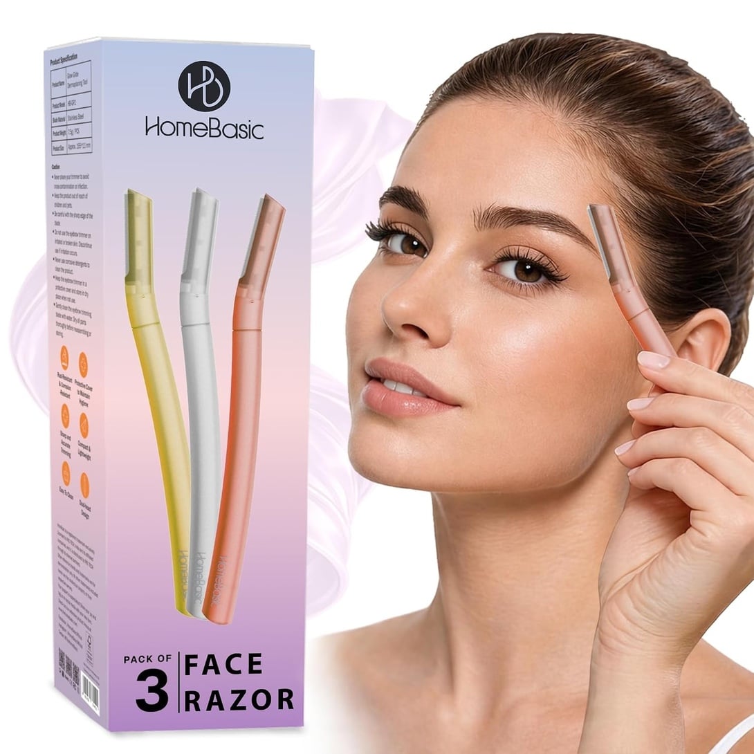HOMEBASIC Reusable Facial Razor (Pack of 3) @ Rs. 68 Only | 90% OFF on Rs. 699 MRP | Grab or Gone!