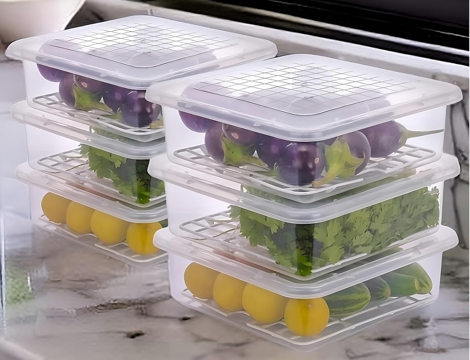 HomeWiz Fridge Storage Containers 2000ml x6 [Rs. 250 Discount coupon]