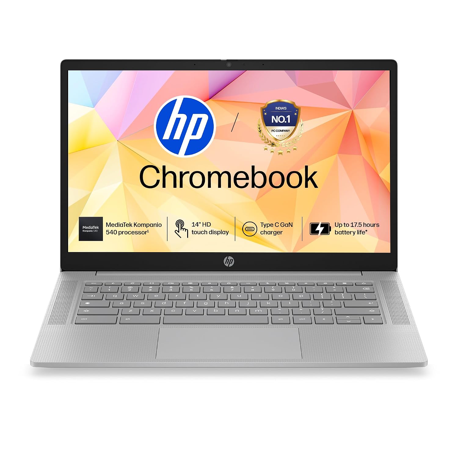 HP Chromebook 14, MediaTek Kompanio 540 (4GB LPDDR5, 128GB UFS) HD Laptop