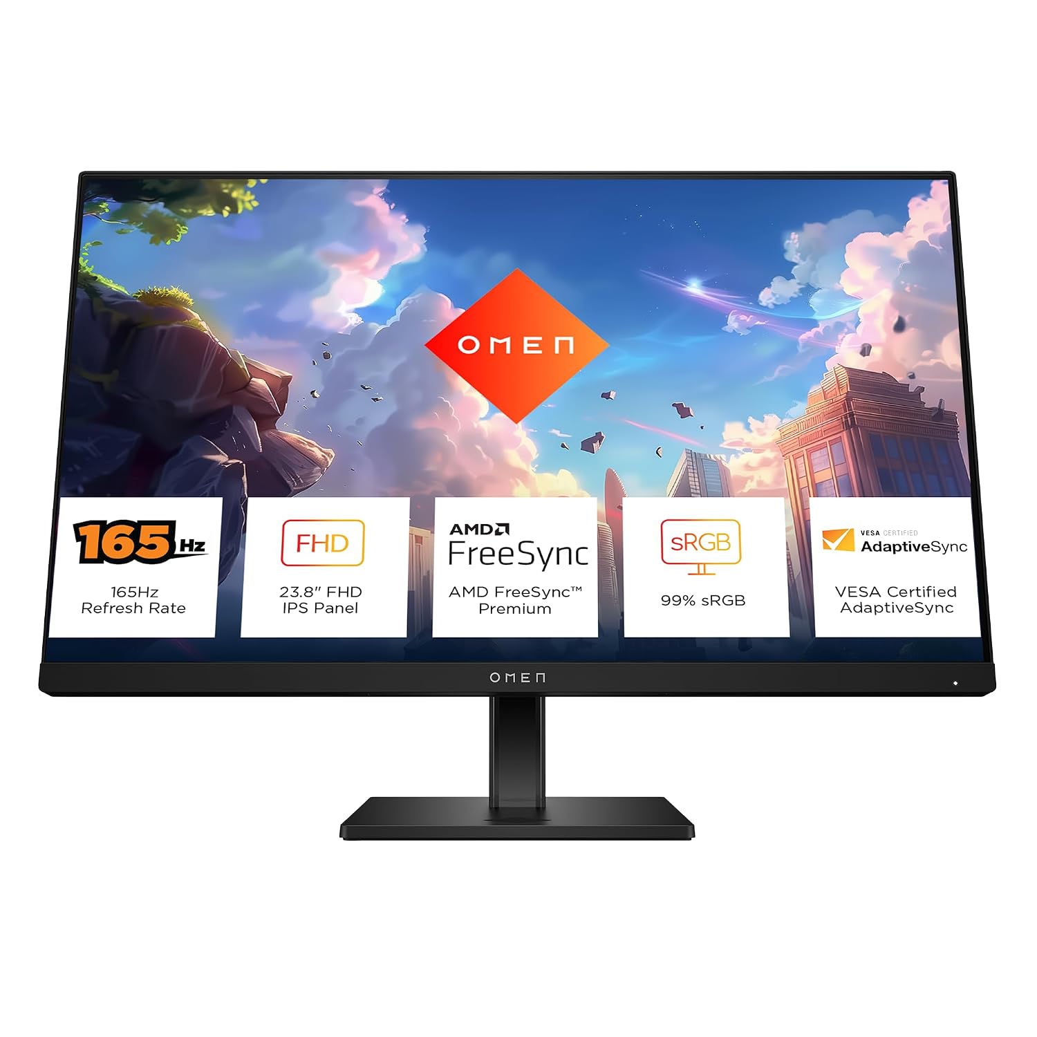 HP OMEN Gaming Monitor, 23.8 inch(60.5 cm) FHD, 165Hz, 3-Sided Borderless, 300 nits