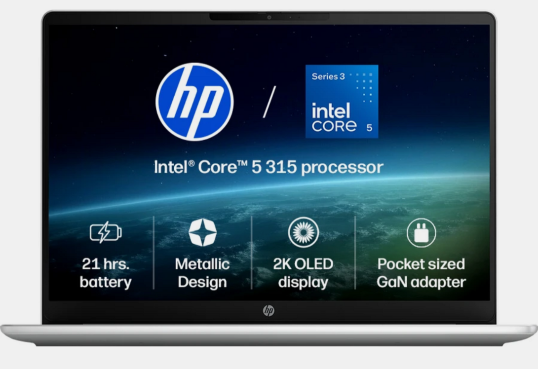 HP Omnibook 3 Next Gen AI PC, 2K OLED Intel Core 5 Series 3 315 - (12 GB/512 GB SSD/Windows 11 Home) 14-ht0242TU Laptop