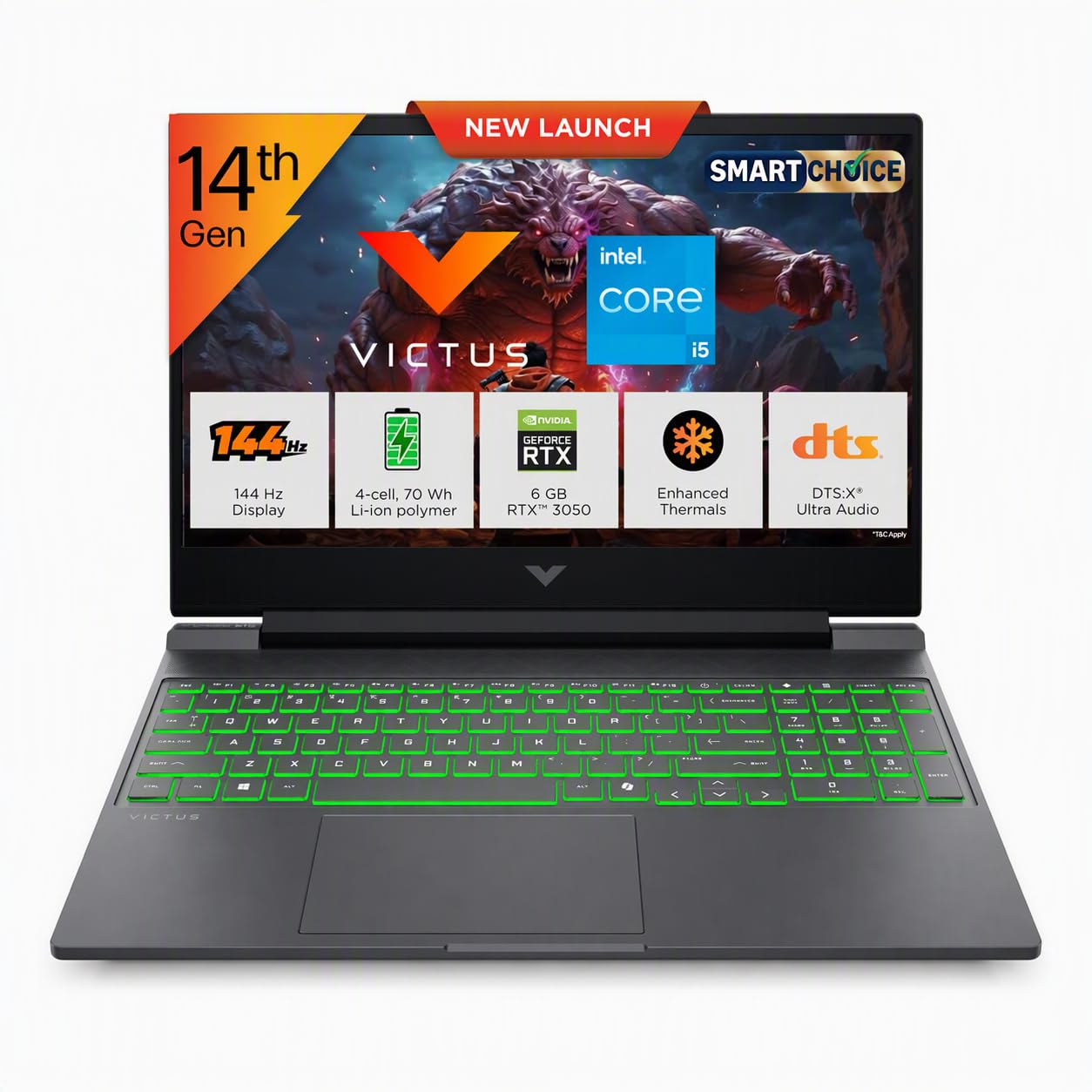 HP Victus 15 Smartchoice, Intel Core i5-14500HX, 6GB RTX 3050, 12GB DDR5(Upgradeable) 512GB SSD, FHD, 144Hz, 300nits