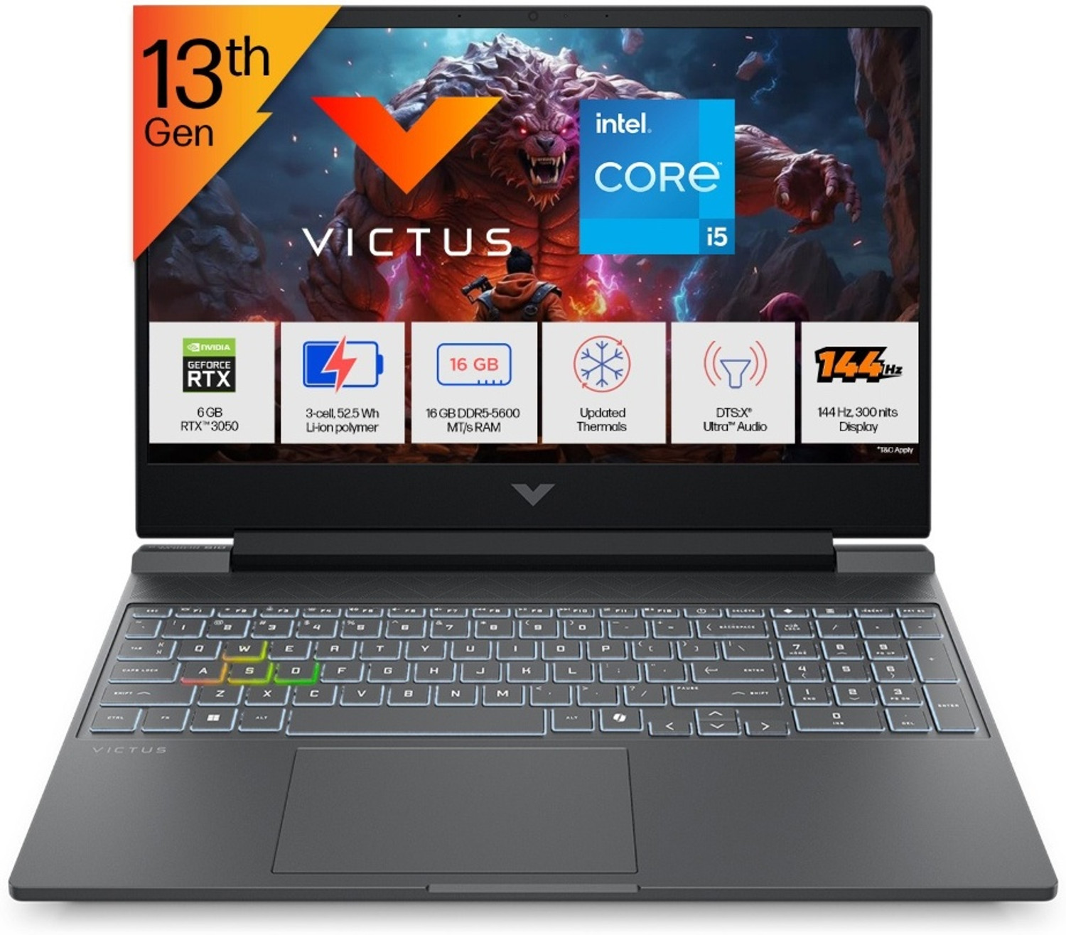 HP Victus Intel Core i5 13th Gen 13450HX - (16 GB/512 GB SSD/Windows 11 Home/6 GB Graphics/NVIDIA GeForce RTX 3050) 15-f
