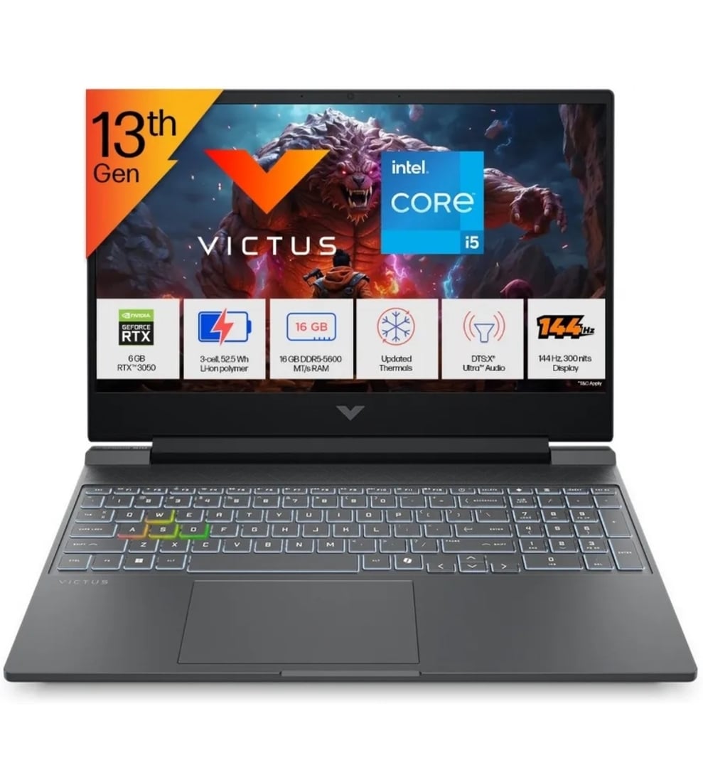 HP Victus Intel Core i5 13th Gen 13450HX - (16 GB/512 GB SSD/Windows 11 Home/6 GB Graphics/NVIDIA GeForce RTX 3050) 15-f