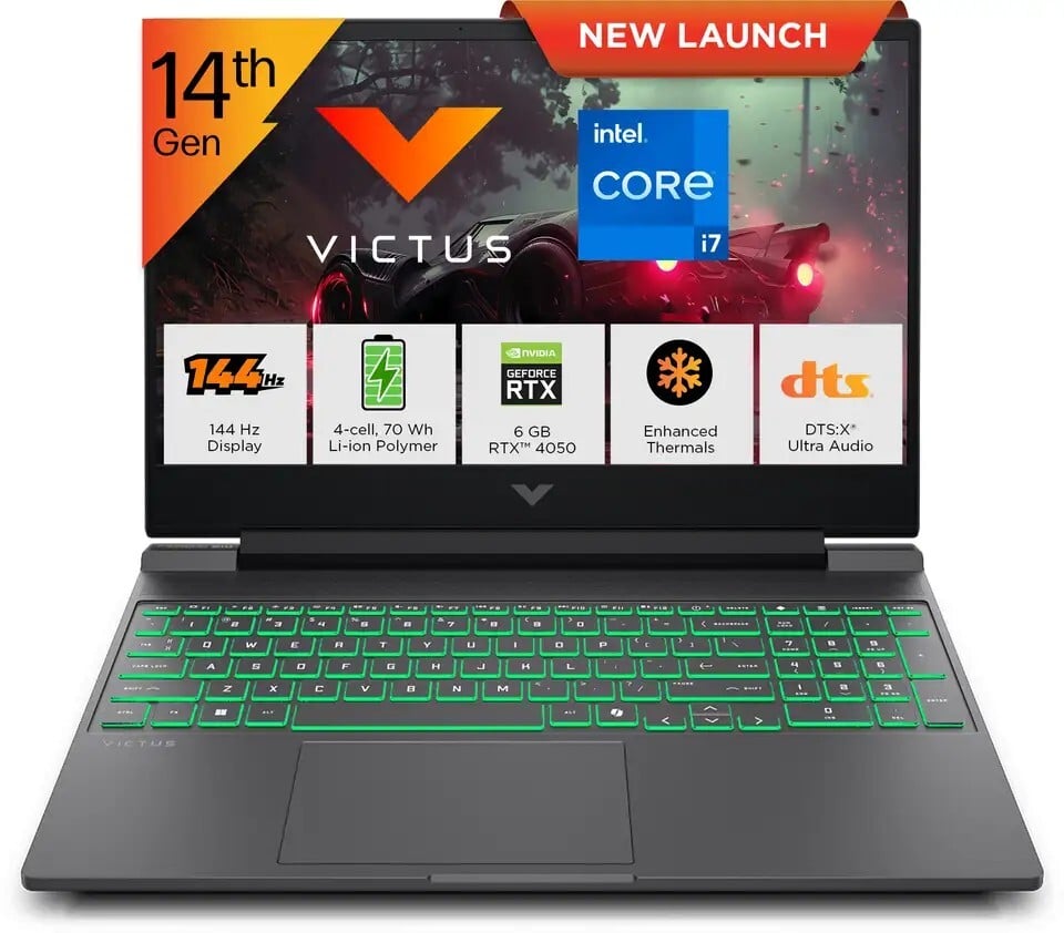 HP Victus Intel Core i7 14th Gen 14650HX - (16 GB/512 GB SSD/Windows 11 Home/6 GB Graphics/NVIDIA GeForce RTX 4050) 15-f