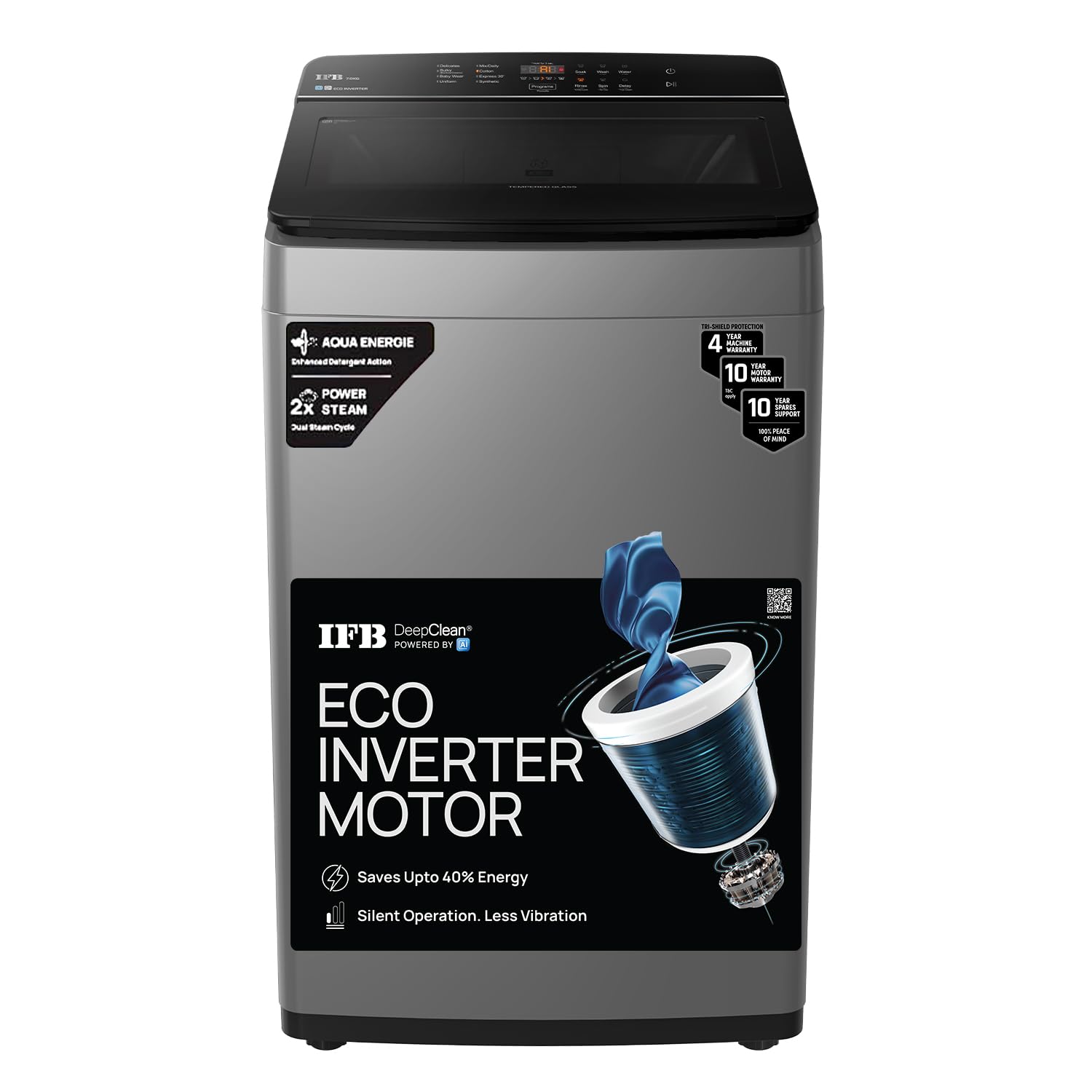 IFB 7 Kg 5 Star AI Powered DeepClean® Technology Fully Automatic Top Load Washing MachineGrey)