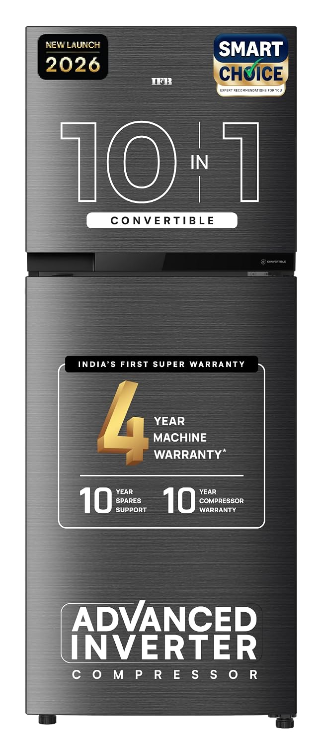 IFB Smart Choice 241L 3Star 10 in 1 Convertible,Advanced Inverter Frost-Free Double Door Refrigerator