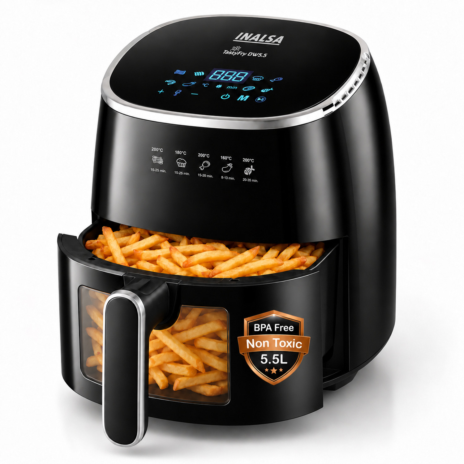 Inalsa Tasty Fry DW 5.5, 1600W, Digital, Electric Air Fryer