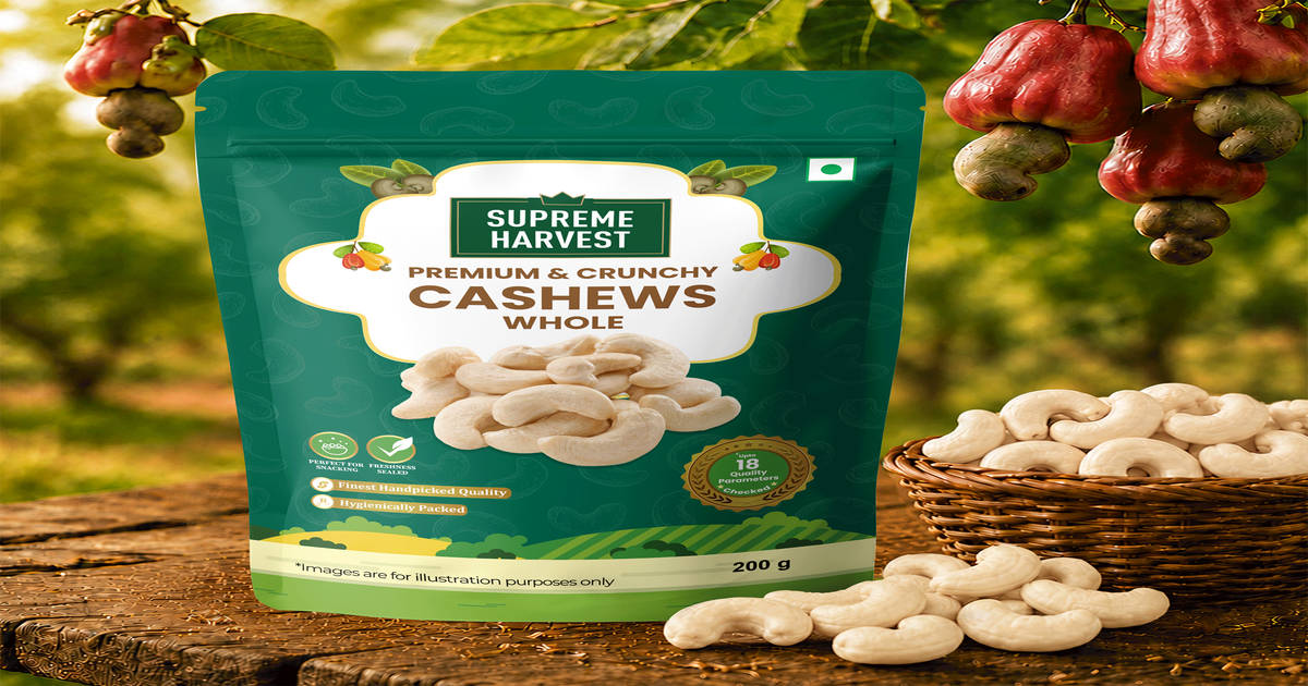 Instamart - Supreme Harvest Cashew Whole 200gm (Pack of 1/2) at 61% Off (Location Specific)