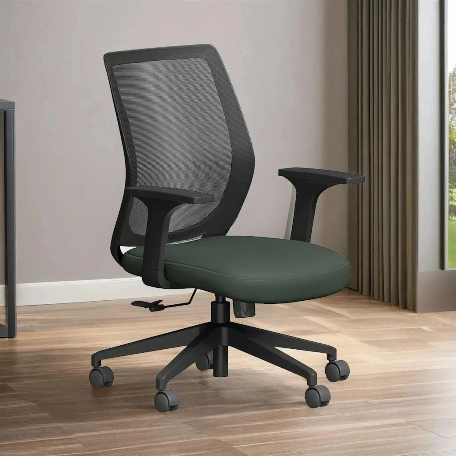 Interio by Godrej Curv Wide Back Fabric Office Arm Chair (Grey, D
