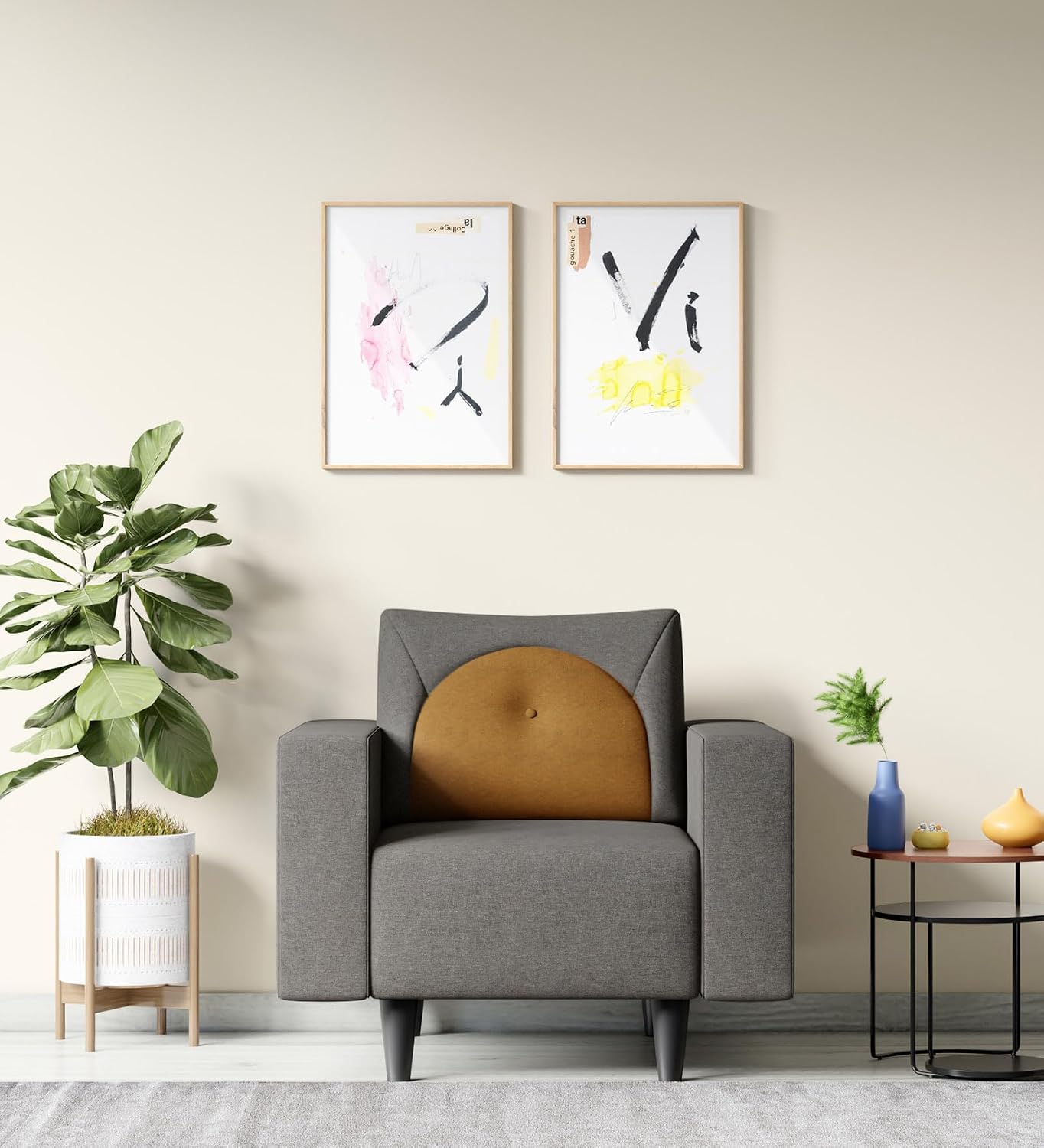 Interio by Godrej Windle 1-Seater Fabric Sofa