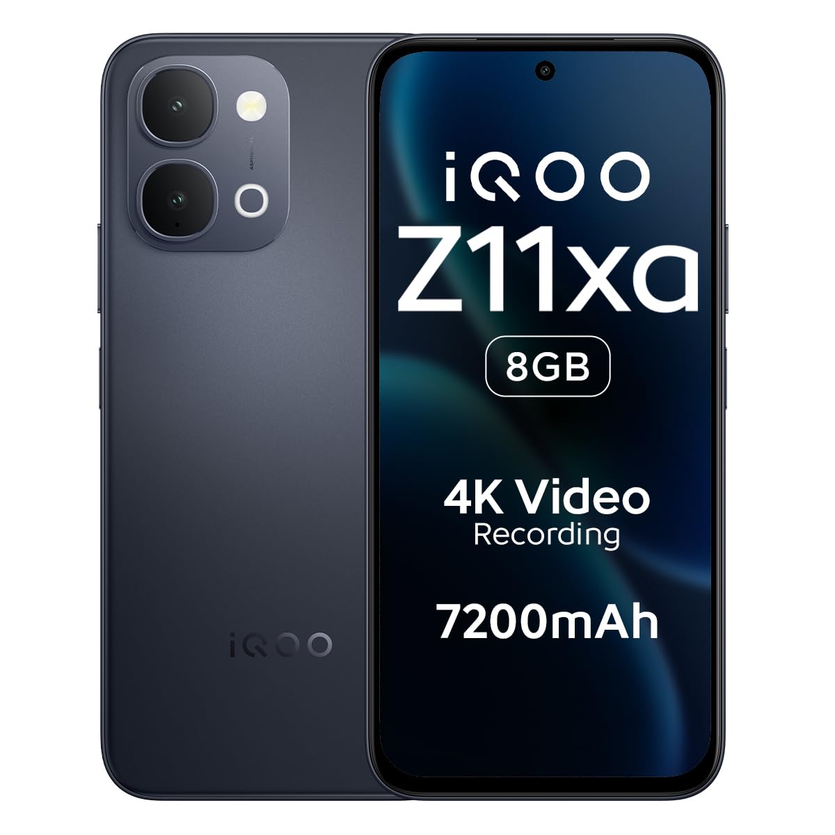 iQOO Z11xa 5G (Titan Black, 8GB RAM, 128 GB Storage) | Massive 7200mAh Battery | Dimensity 7400 Turbo Processor | Origin