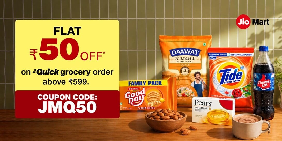 Jiomart : Get Flat Rs. 50 off on order above Rs. 599 (account specific)