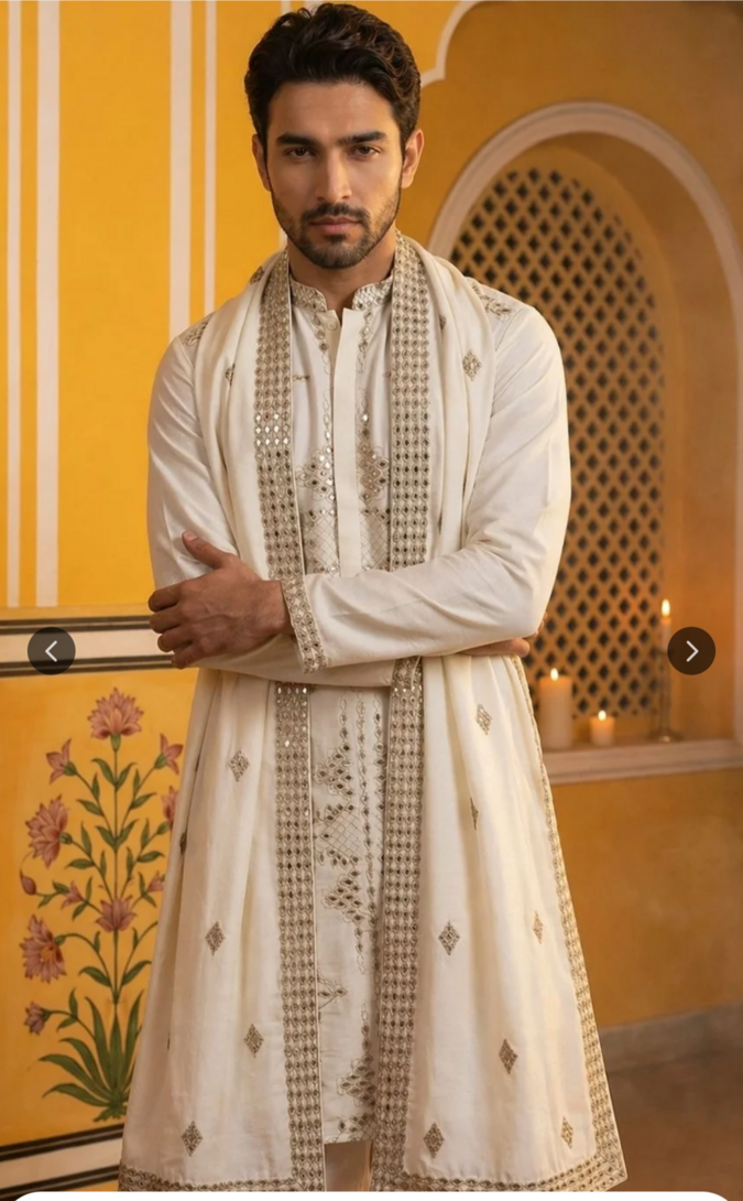 Jompers men's Embroidered Kurta Set upto 83% off + 20% off with coupon