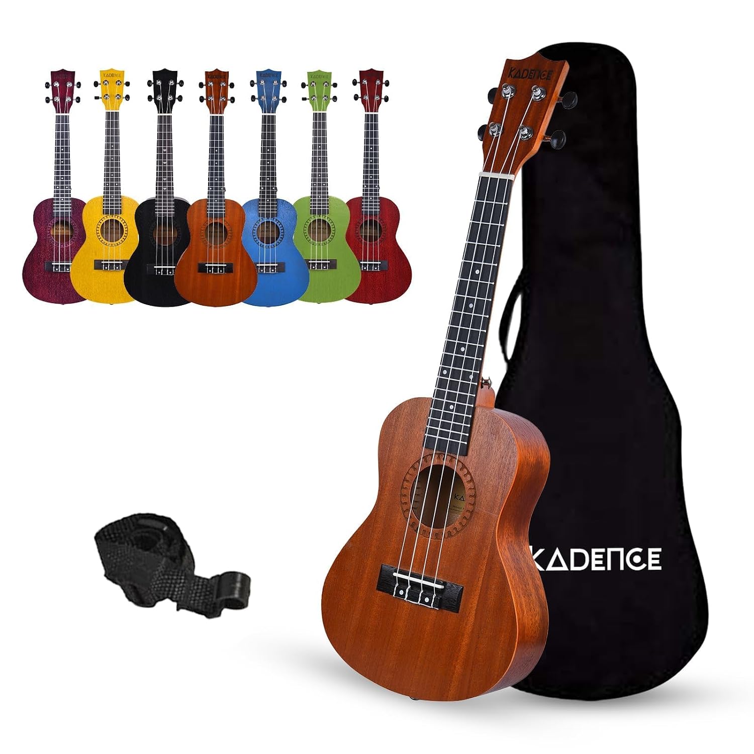 Kadence UKTWC Concert 23" Acoustic Ukulele | Sapele Wood | Comes with Bag, Strap & Learning Course