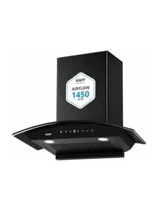 Kaff KCF60 1450 CMH 60 cm Digital Display, Touch & Motion Sensor, Filterless, Auto Clean Chimney (Wall Mounted, Black)