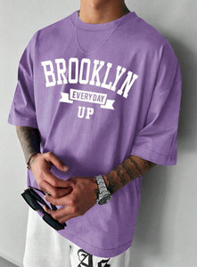 KAJAR Printed Men Purple T-Shirt