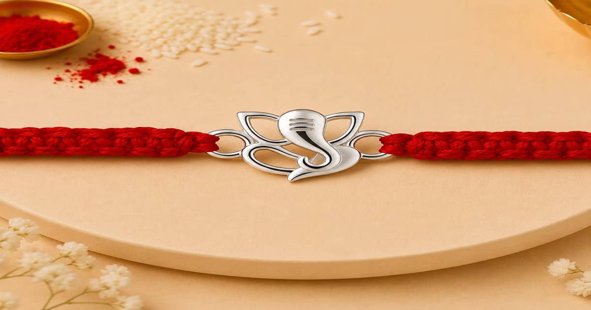 Kalyan jewellers silver Rakhi