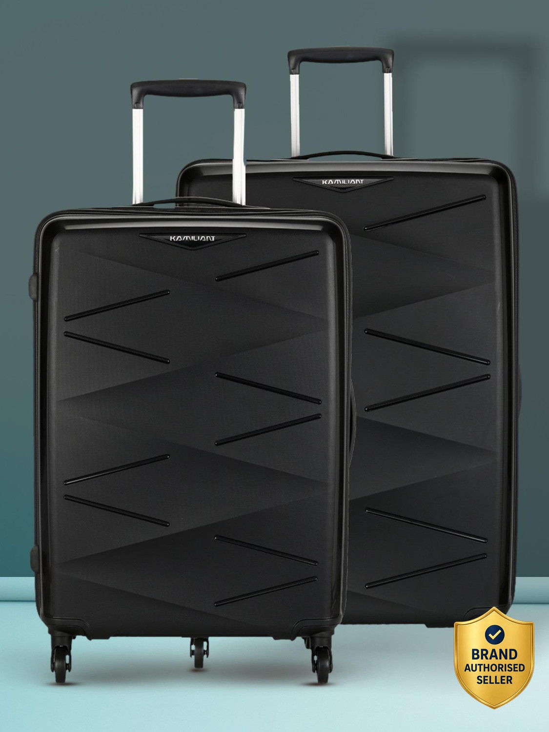 Kamiliant by American Tourister Hard Body Set of 2 Luggage 4 Wheels - (Medium 68 Cm | Large 79 Cm)Combination Lock - Tri