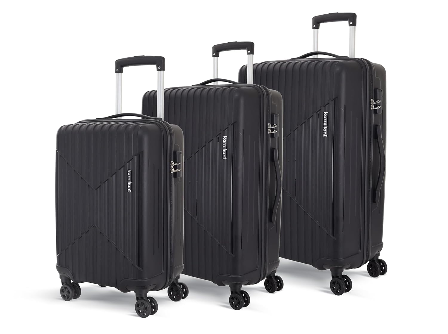 KAMILIANT by American Tourister Savvy|Trolley Bag Set of 3 (55+70+80 cms)|Black