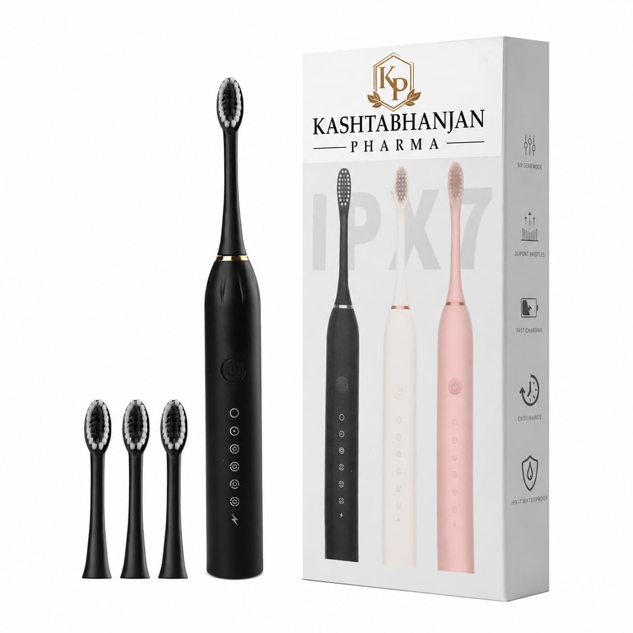 KASHTHABHANJAN PHARMA® Sonic Electric Toothbrush for Adults & Kids | 5 Cleaning Modes | Deep Cleaning Electric Tooth Bru