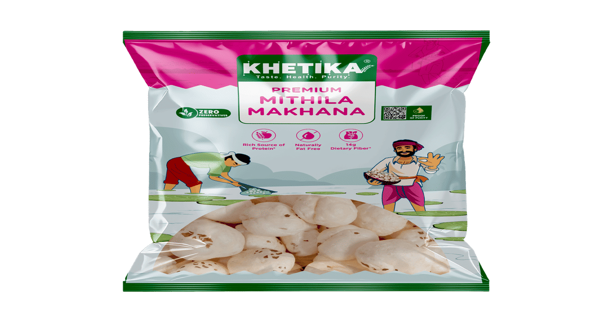 Khetika Mithila Raw Makhana Fit for Fasting Foxnuts Phool Makhana for Prasad Lotus Seeds 200 gms @ 160