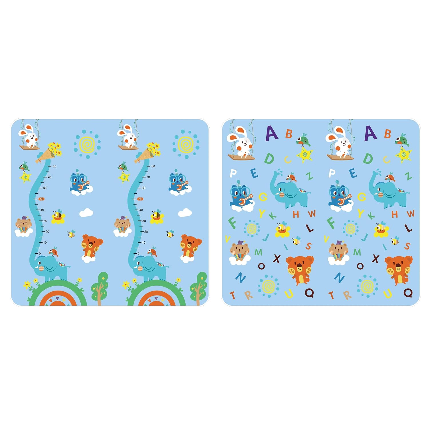 Kobo Waterproof Foldable Play Mat 198 x 148 x 0.8 cm | Thick XPE Foam Reversible Floor Mat | Soft Non-Toxic Activity Pla