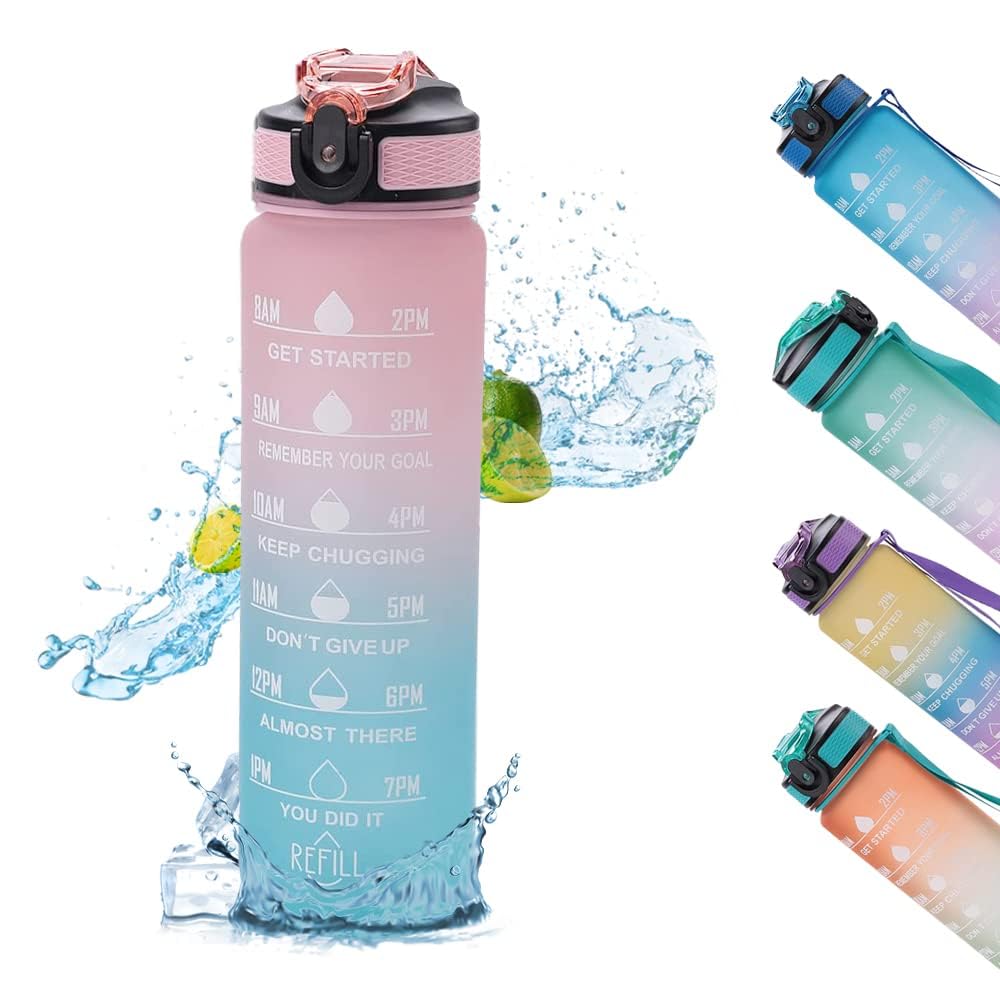 Kuber Industries Motivational Water Bottle with Time Marker