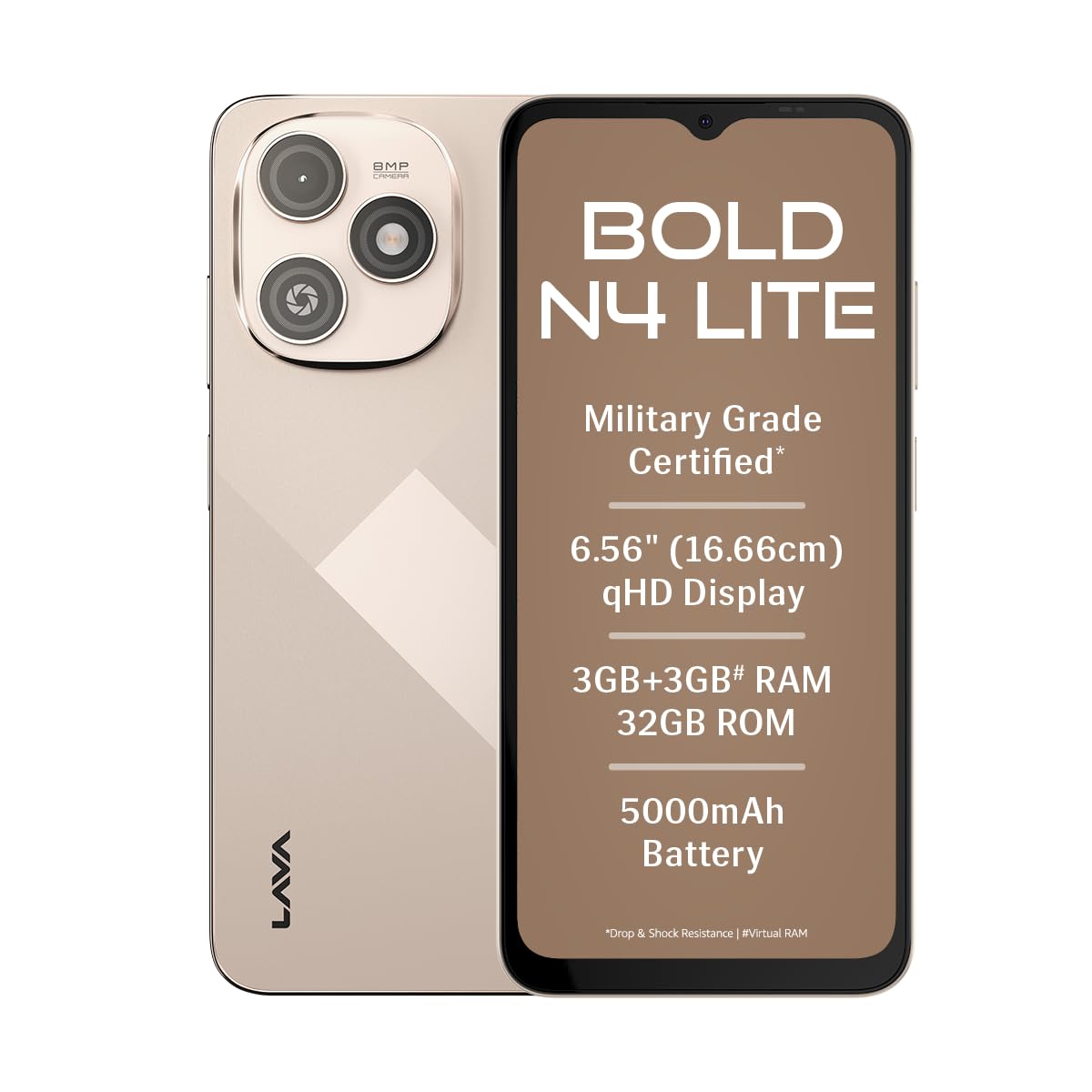 Lava Bold N4 Lite (Ghost Silver, 3GB RAM, 32GB Storage)