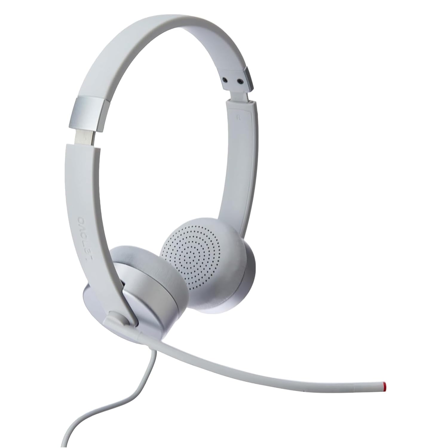 Lenovo 100 Stereo Analogue Wired On Ear Headphones with Mic,30 mm Driver | Computer/PC or Laptop Headphone (Cloud Grey)