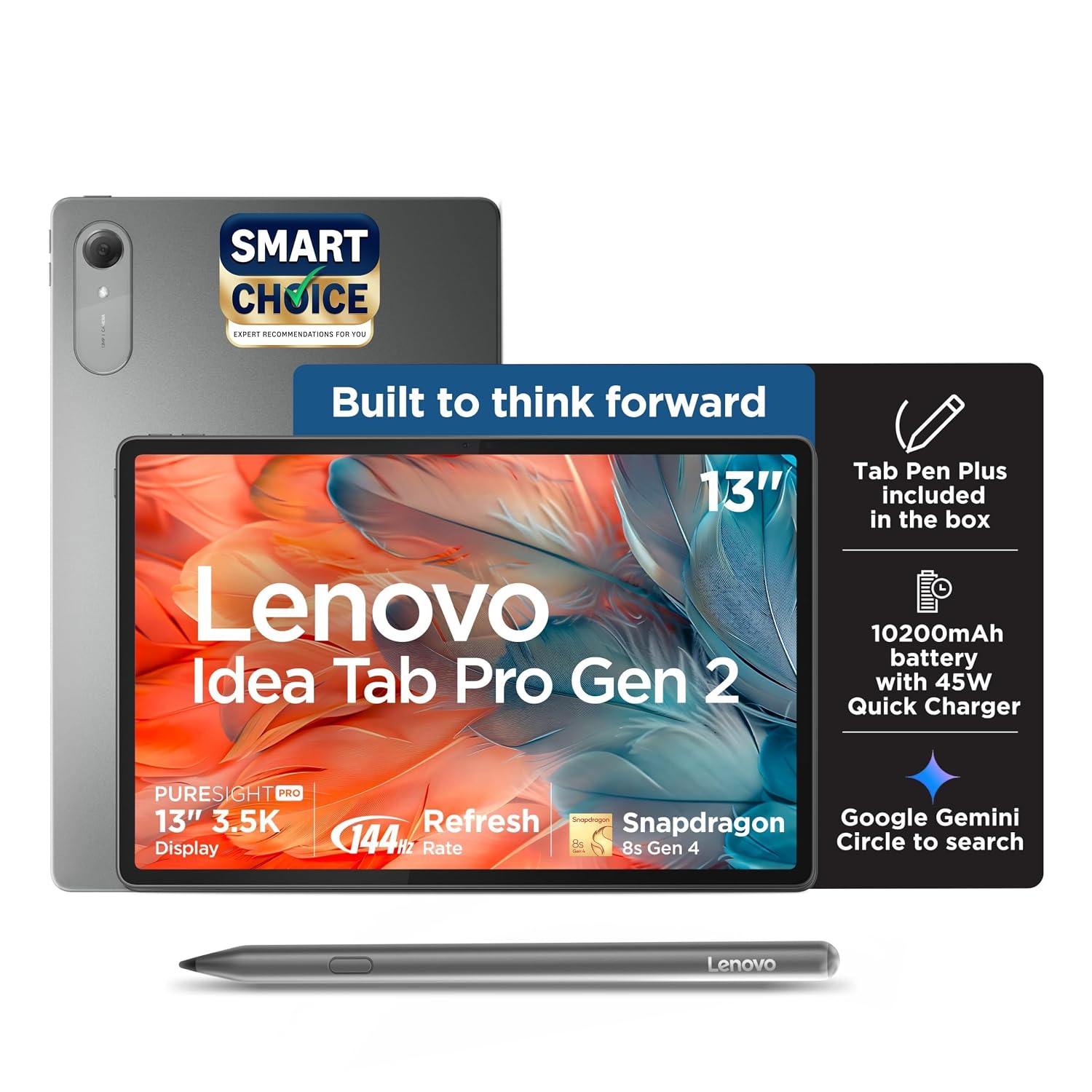 Lenovo Idea Tab Pro Gen 2 with Pen Plus {Smartchoice} 13" Display, 3.5K Resolution