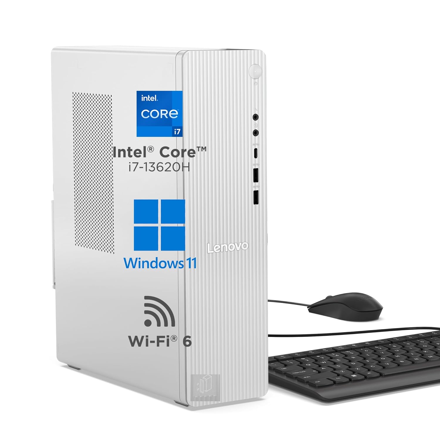 Lenovo IdeaCentre Tower 13th Gen Core i7-13620H (32GB RAM/1TB SSD/Windows 11/WiFi 6/Bluetooth 5.2/USB Calliope Keyboard