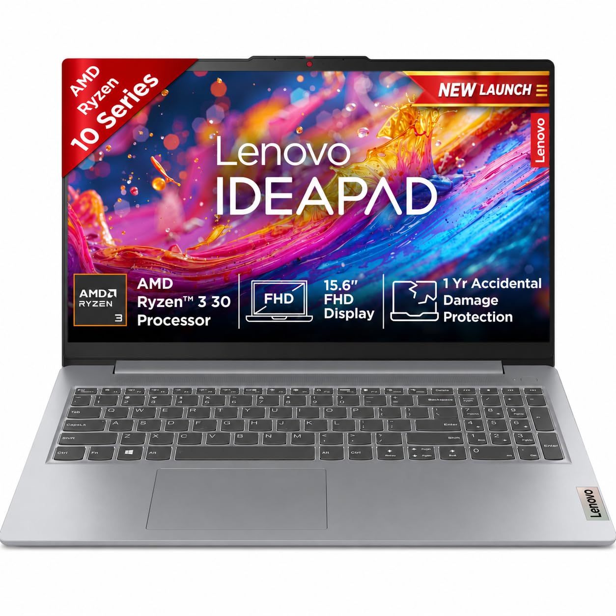 Lenovo IdeaPad Slim 3, Ryzen 3 30, 8GB RAM, 512GB SSD, FHD, 15.6" (39.6cm), Windows 11, Grey